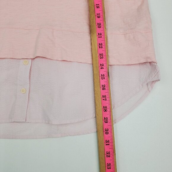 Tommy Hilfiger Womens Pink Layered Long Sleeve Button Shirt Top Blouse Size 2XL - Picture 15 of 15